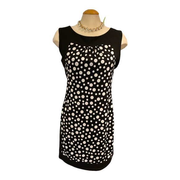PAPILLON 🇨🇦 Dress Size Medium Polka Dots Stretchy Lined Sleeveless - Picture 1 of 7